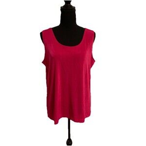 Chicos Travelers Size 3 Womens XL Top Slinky Stretch Tank Shell Packable Pink